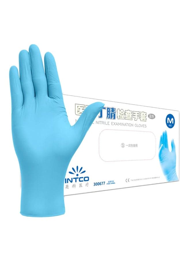 100-Piece Disposable Powder Free Nitrile Glove Set For Medical Uses