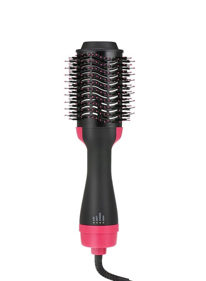 Multi-Functional Hair Dryer And Volumizer Roller Comb Pink/Black