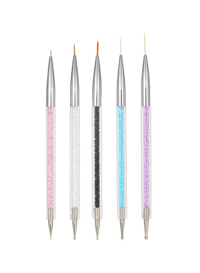 5-Piece Nail Art Painting Brush Set Multicolour