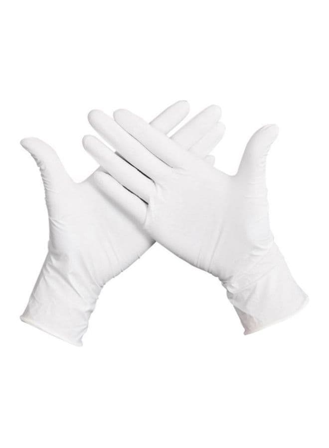 50-Piece Latex Disposable Gloves White S