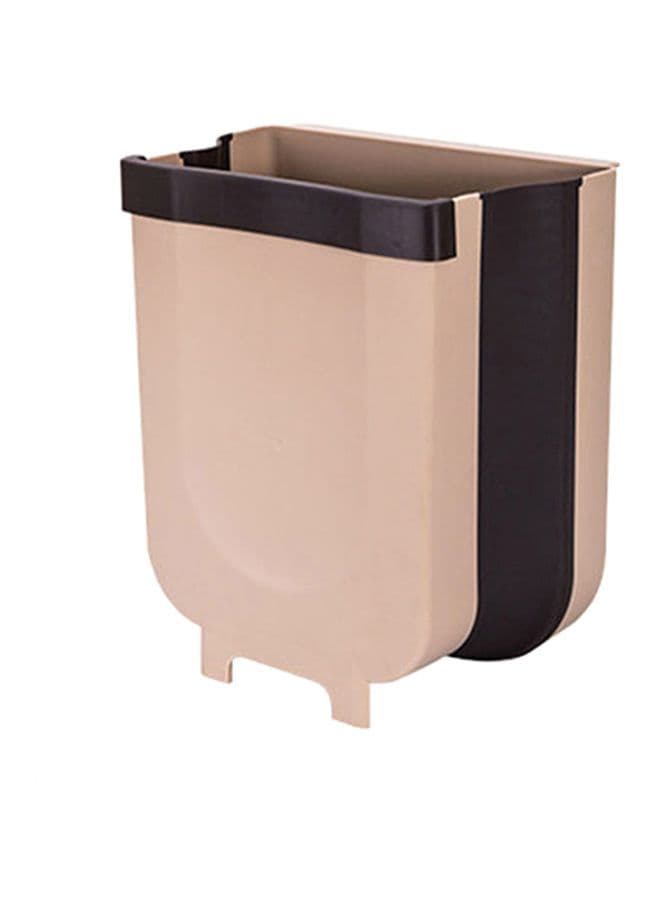 Portable Trash Bin Brown/Black 29x18x25cm