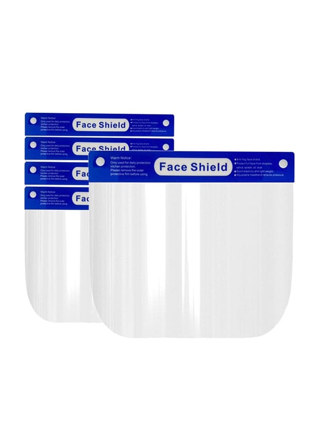 5-Piece Dustproof Adjustable Safety Full Face Shield Clear 32 x 4 x 22centimeter
