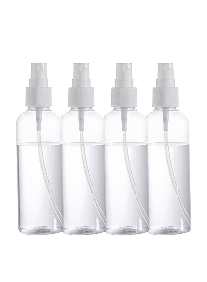 4-Piece Transparent Spray Bottle Multicolour 100ml