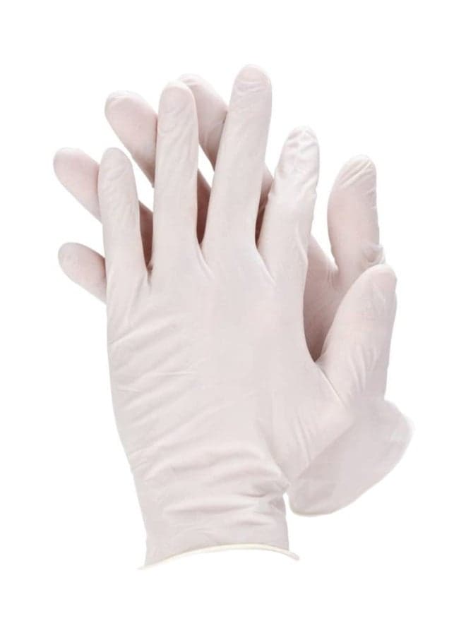 100-Piece PVC Gloves White 22x6.8x12cm