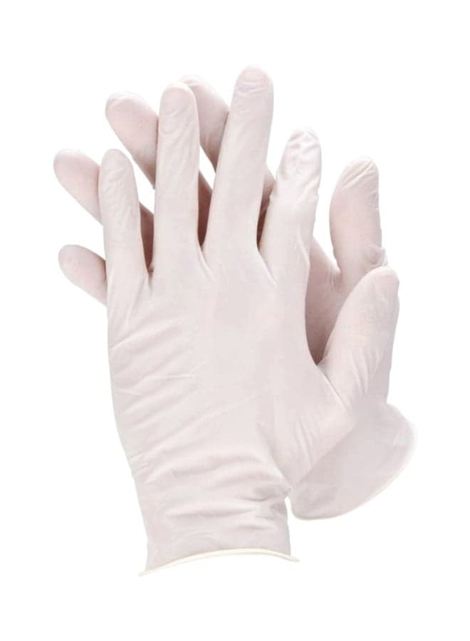 100-Piece PVC Gloves White 22x6.8x12cm