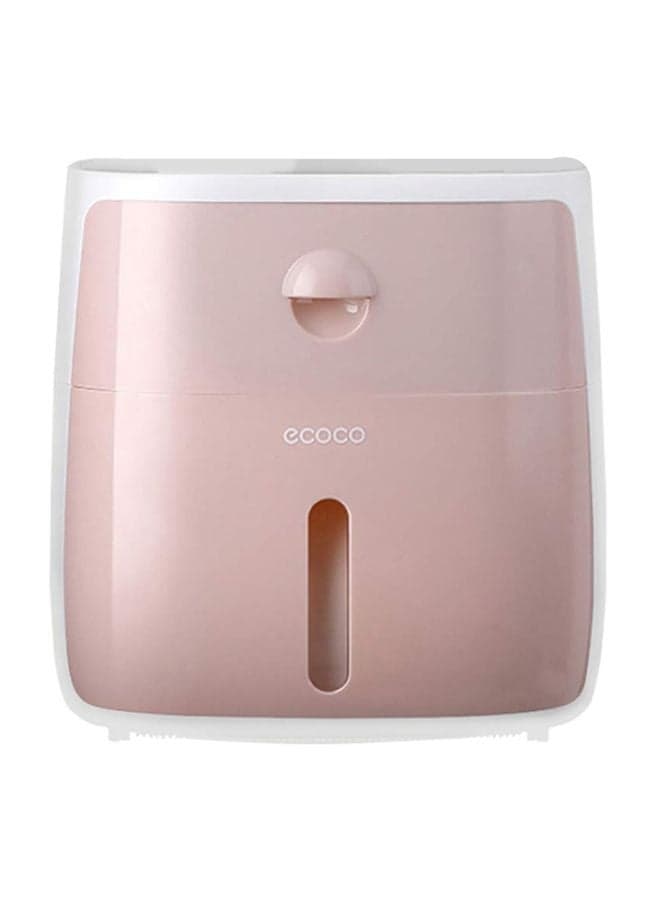 Wall-Mounted Tissue Dispenser White/Pink 23.2x14.5x22.6centimeter