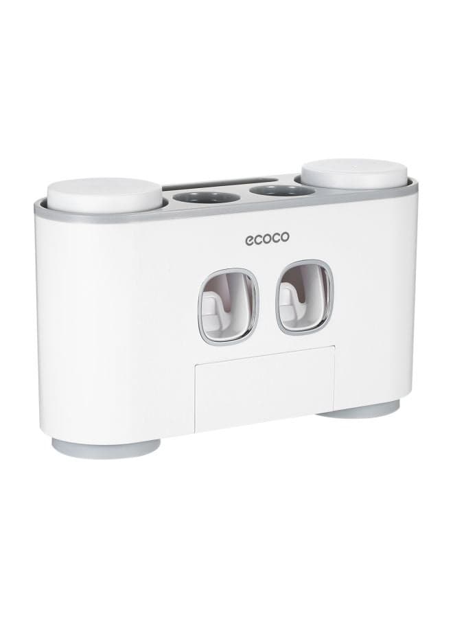 Wall-Mounted Toothbrush Holder White/Grey 26x7x8.5centimeter