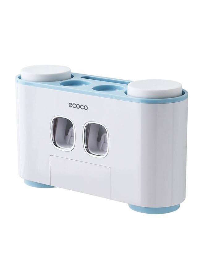Wall-Mounted Toothbrush Holder White/Blue 26x7x8.5cm