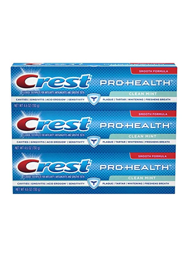 Pack Of 3 Pro-Health Clean Mint Toothpaste White