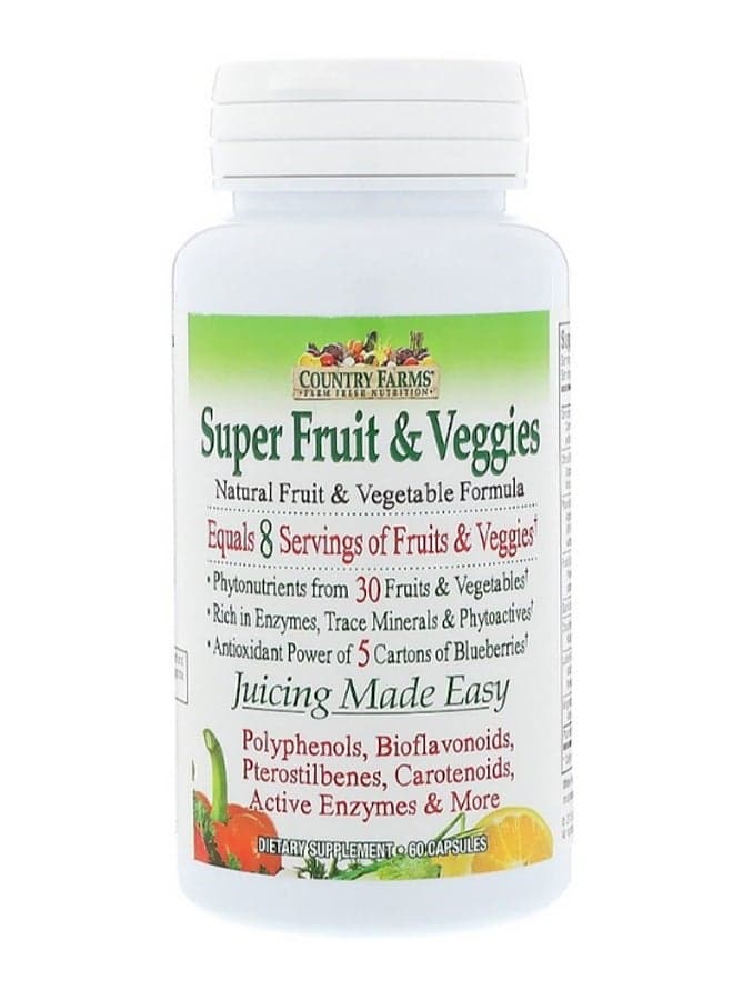 Super Natural Fruit And Vegetable Formula - 60 Capsules