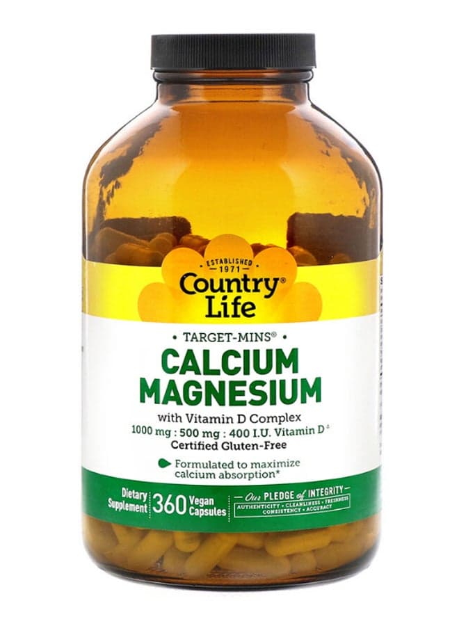 Calcium Magnesium With Vitamin D Complex - 360 Vegan Capsules