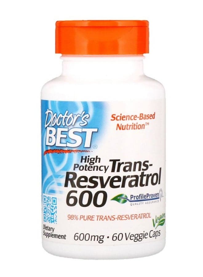 High Potency Trans-Resveratrol 600 - 60 Capsules