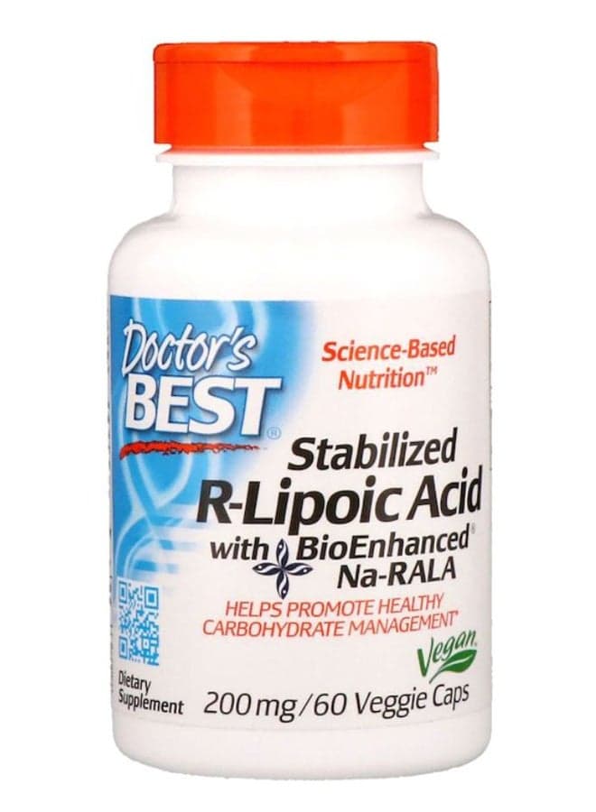 Stabilized R-Lipoic Acid Dietary Supplement - 60 Veggie Capsules