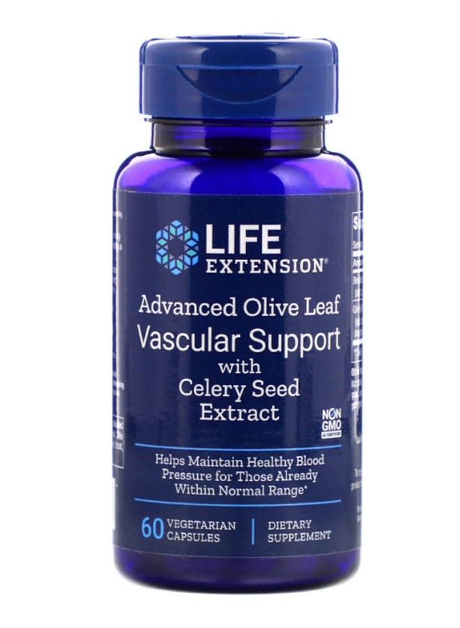 Advanced Olive Leaf Vascular Support With Celery Seed Extract - 60 Capsules