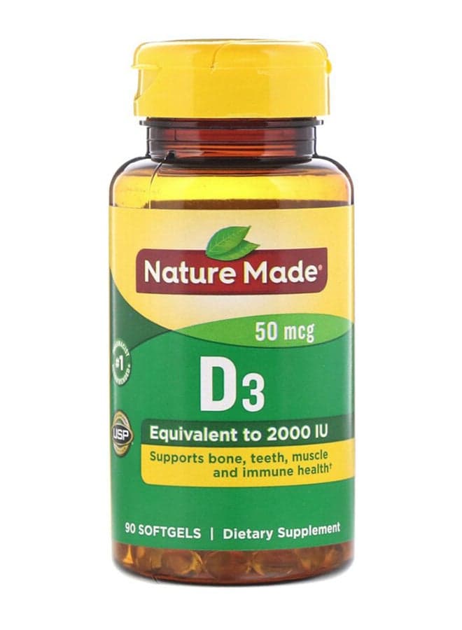 Equivalent To 2000 IU D3 - 90 Softgels