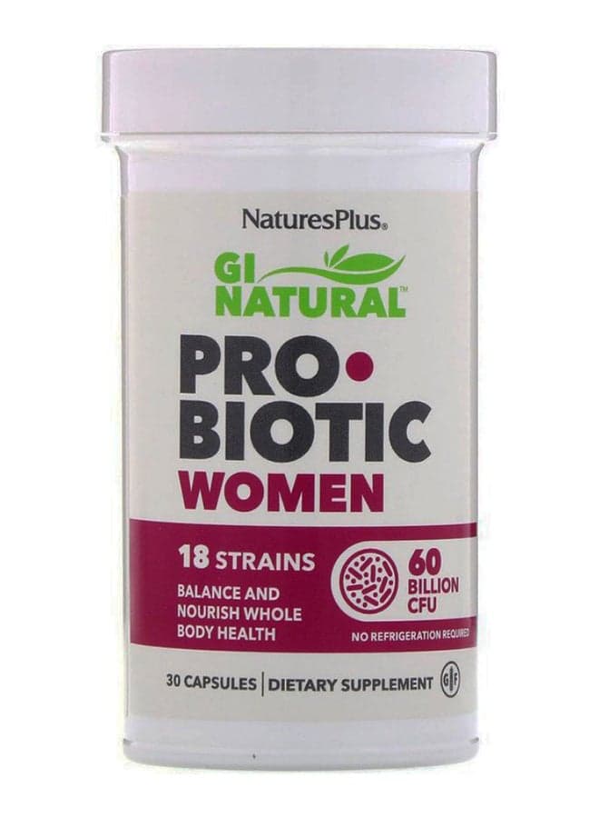 GI Natural Probiotic 18 Strains Dietary Supplement - 30 Capsules