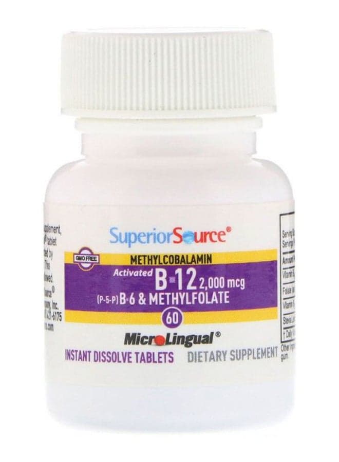 B-12 Methylcobalamin And B-6 Methylfolate Dietary supplement - 60 Tablets