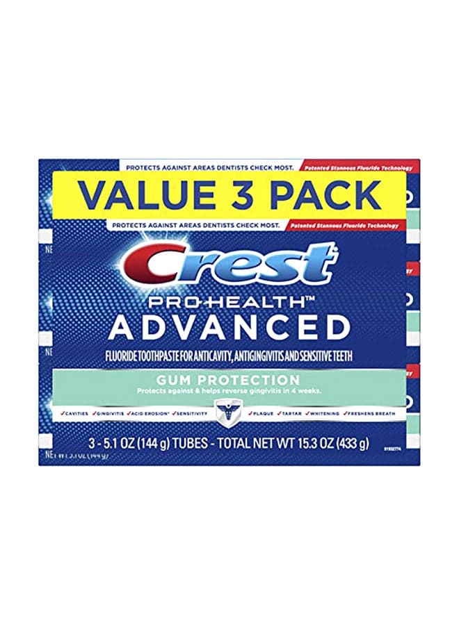 Pack Of 3 Pro-Health Advanced Gum Protection Toothpaste White