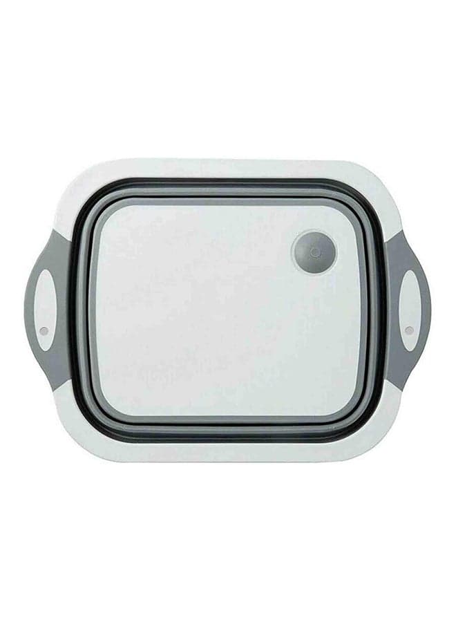 Multi-Function 3-in-1 Foldable Collapsible Cutting Board Grey/White 40x30x25cm
