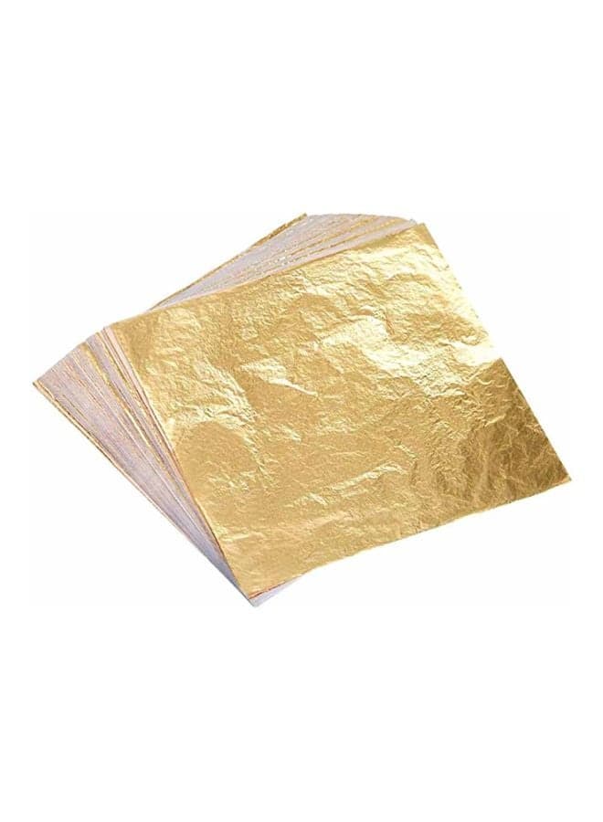 100-Piece Qiangtie Decorative Foil Paper Gold 14x14cm