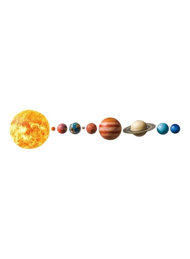 Qiangtie Solar System Pattern Wall Sticker White/Blue/Orange 70x50cm