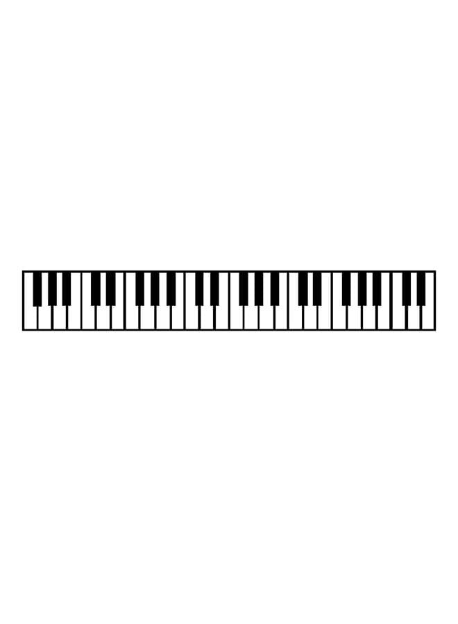 Piano Wall Sticker White 200X30centimeter