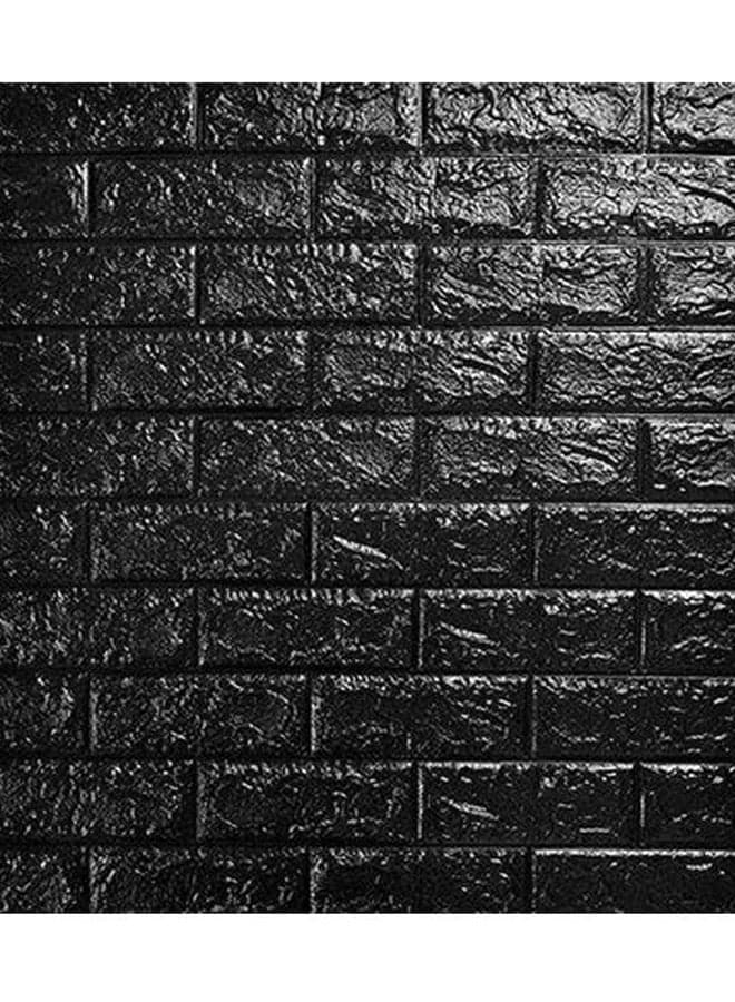 3D Brick Pattern Bedroom Wallpaper Black 77x70cm