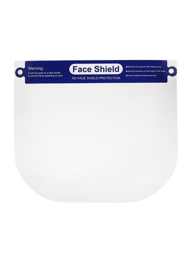 10-Piece Protective Anti-Fog Face Shield Clear/White/Blue 35x6x25cm