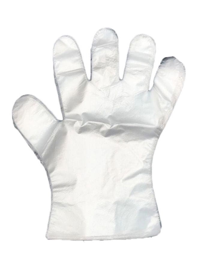 Pack Of 100 Disposable Plastic Gloves Clear 26x2x16cm