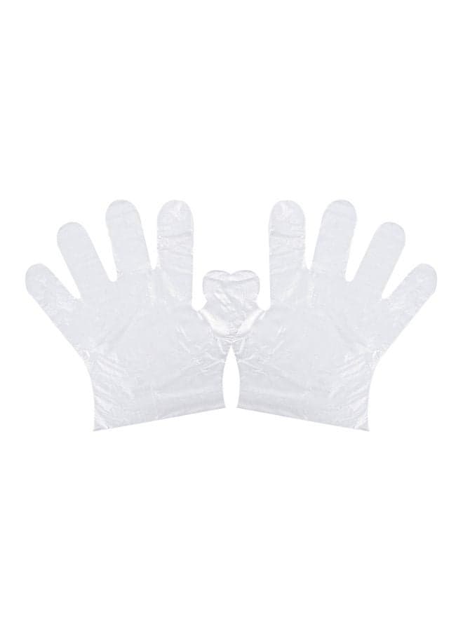 100-Piece Disposable Plastic Gloves clear 20.50x7.50x20.50cm