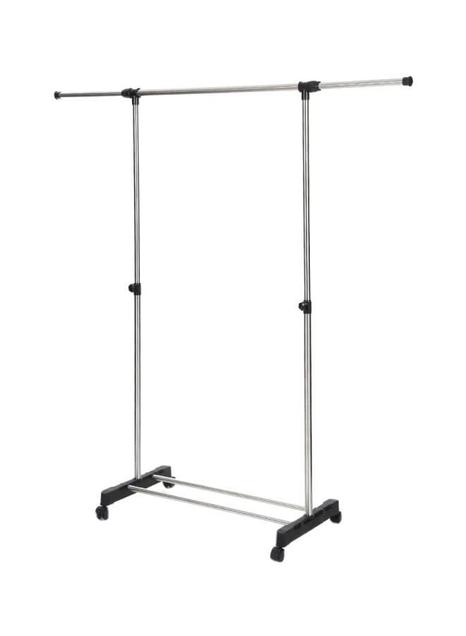Metal Adjustable Clothes Organizer With Shoes Rack Silver/Black 87cm