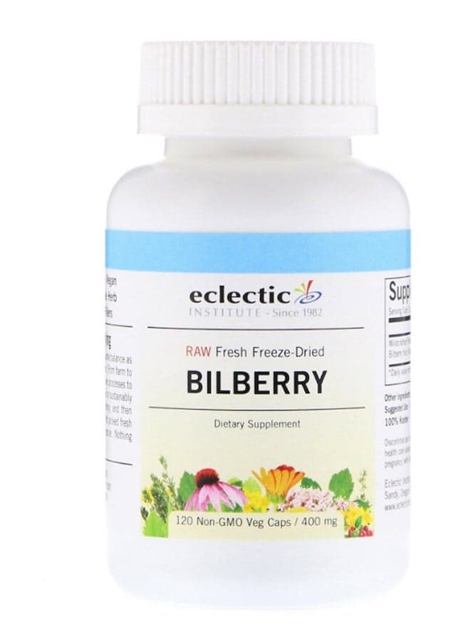 Raw Bilberry Dietary Supplement 400 mg - 120 Veg Capsules