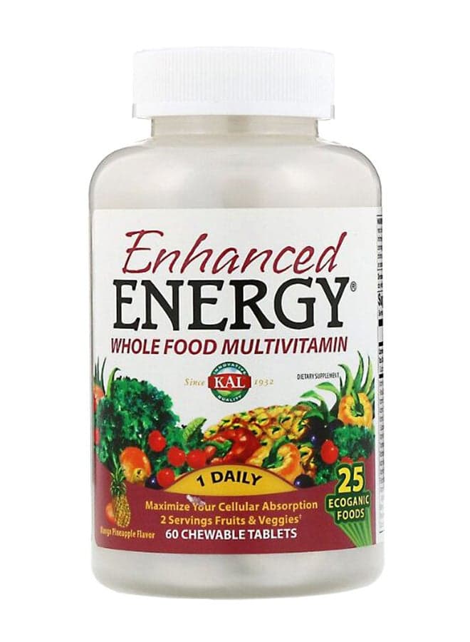 Mango Pineapple Flavour Enhanced Energy Multivitamin - 60 Chewable Tablets