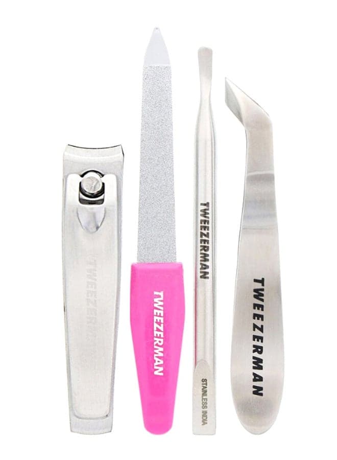 4-Piece Mini Nail Rescue Kit Silver/Pink