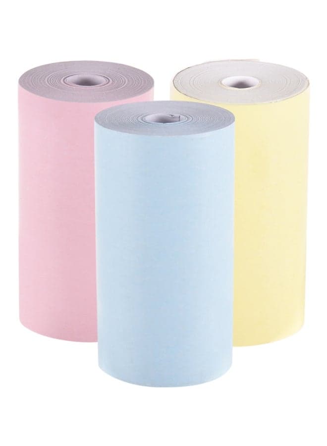 3-Piece Color Thermal Paper Roll For Peripage A6 Pocket Thermal Printer