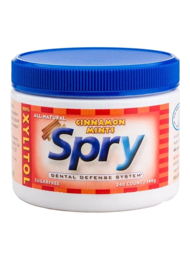 Pack Of 240 Cinnamon Mints Sugar Free Dental Spry Clear 244grams