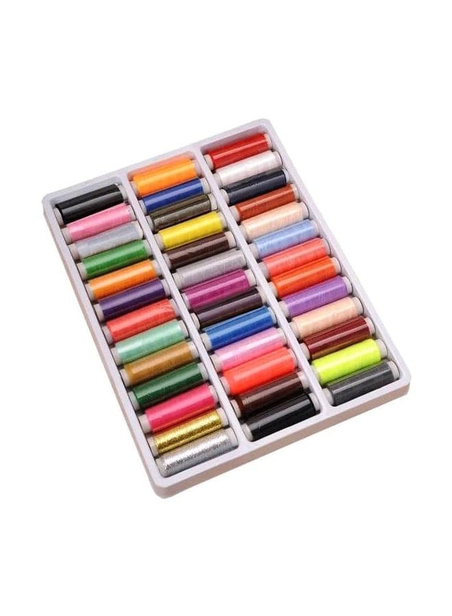 39-Piece Bobbins And Sewing Threads With Case Multicolour