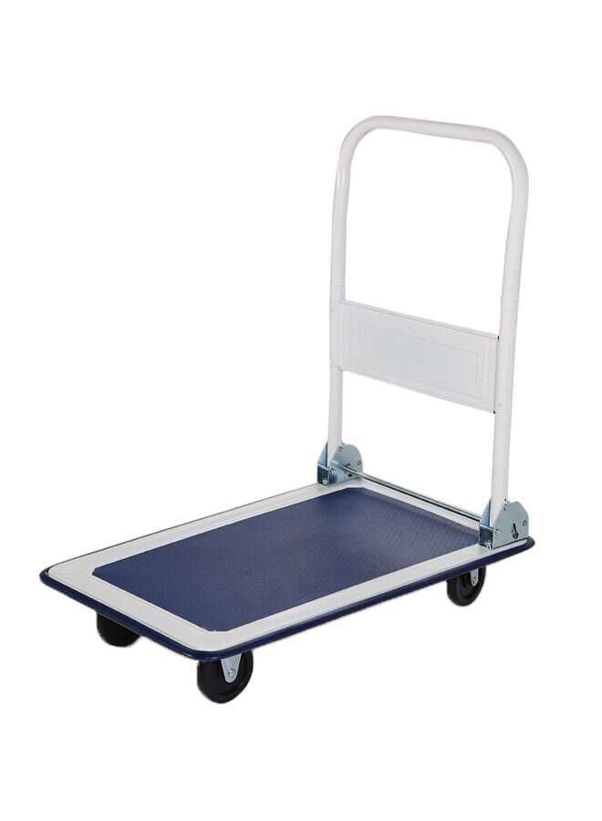 4 Wheeler Platform Trolley Blue/White