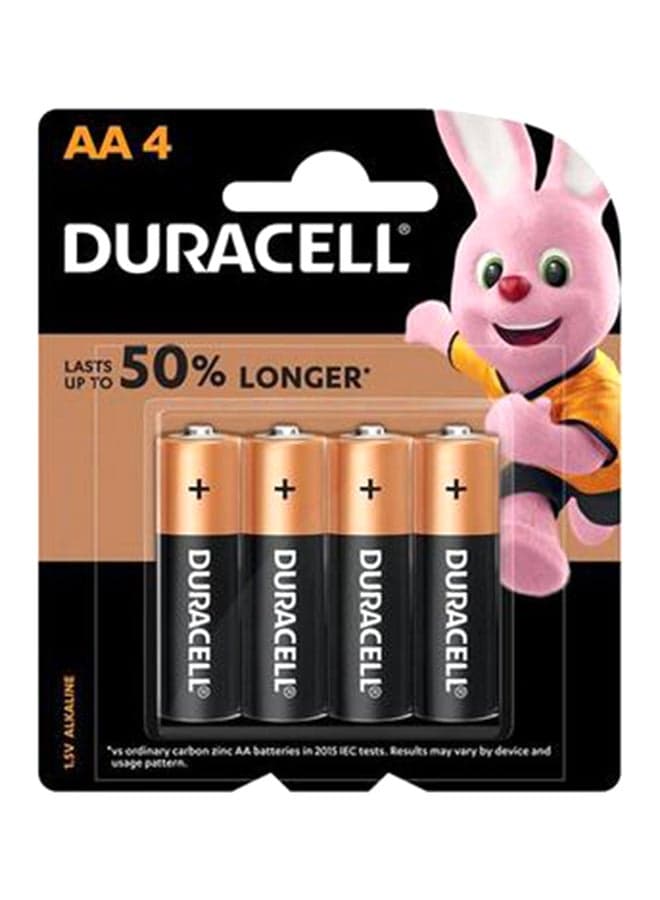 4 - Piece AA-4 Batteries Black/Copper
