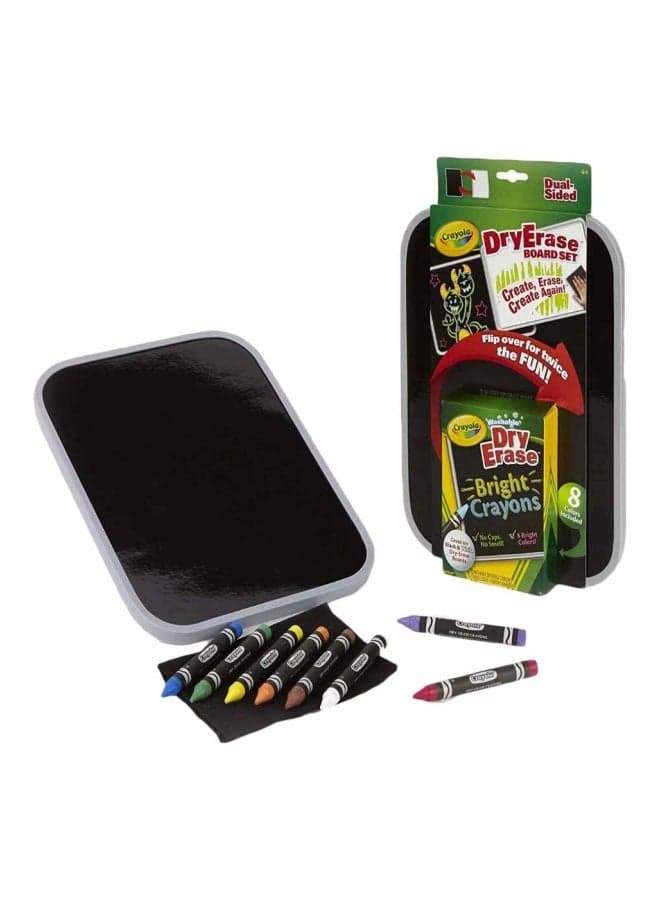 Dual-Sided Dry Erase Board Black/Red/Green