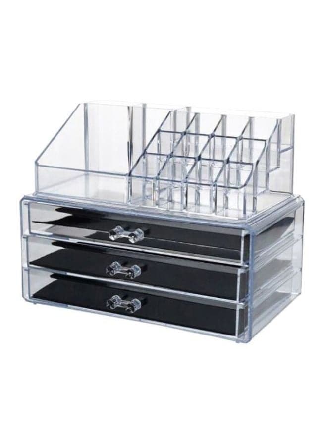 Acrylic Cosmetic Organizer Clear/Black