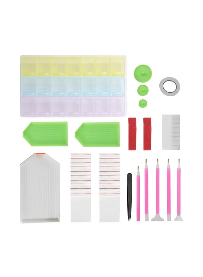 37-Piece 5D Diamond Painting Tool Kit Multicolour 20 x 15cm
