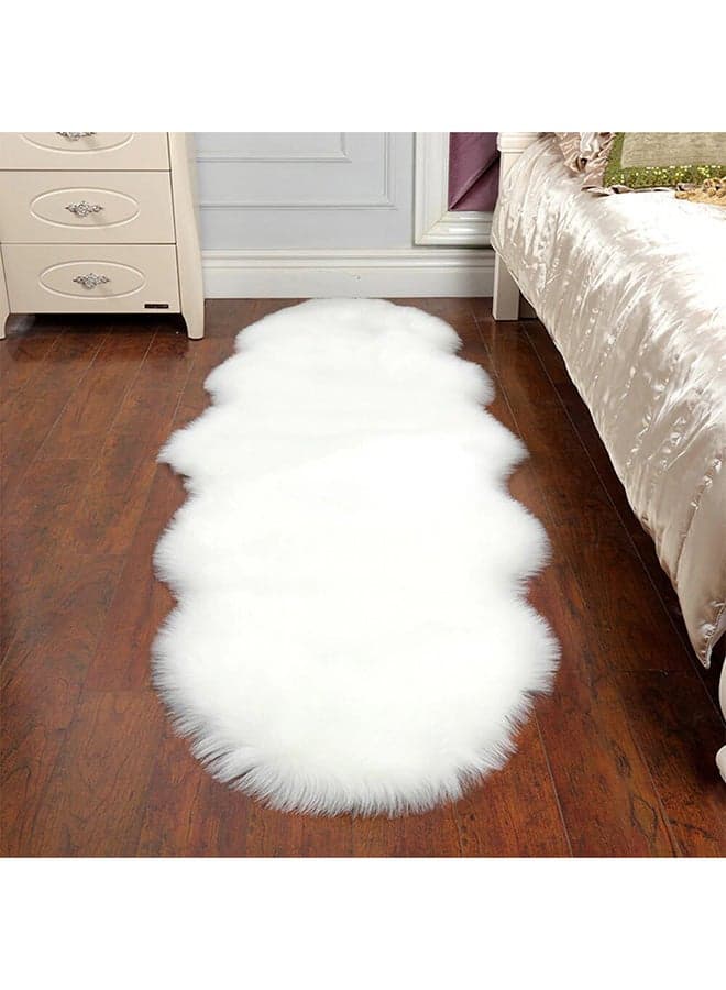 Modern Silky Faux Soft Sheepskin Floor Mat White 60 x 90cm