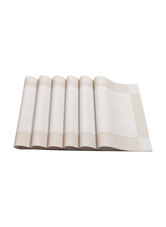 4-Piece Decorative Table Placemat Set Beige 4 x 45cm