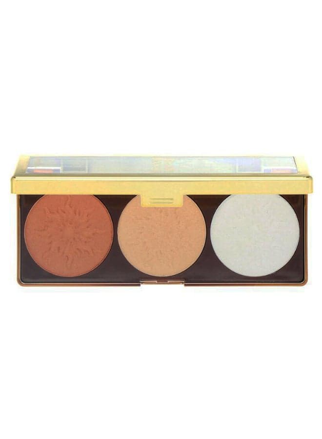 3-Shade Bronze Booster Highlight And Contour Palette Shimmer Strobing