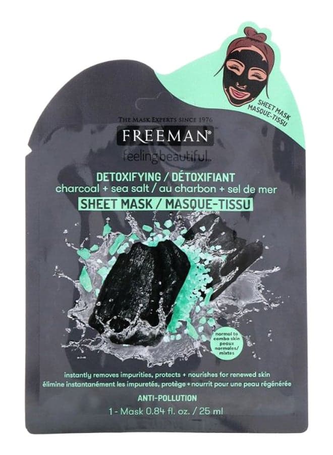 Charcoal And Sea Salt Detoxifying Sheet Mask