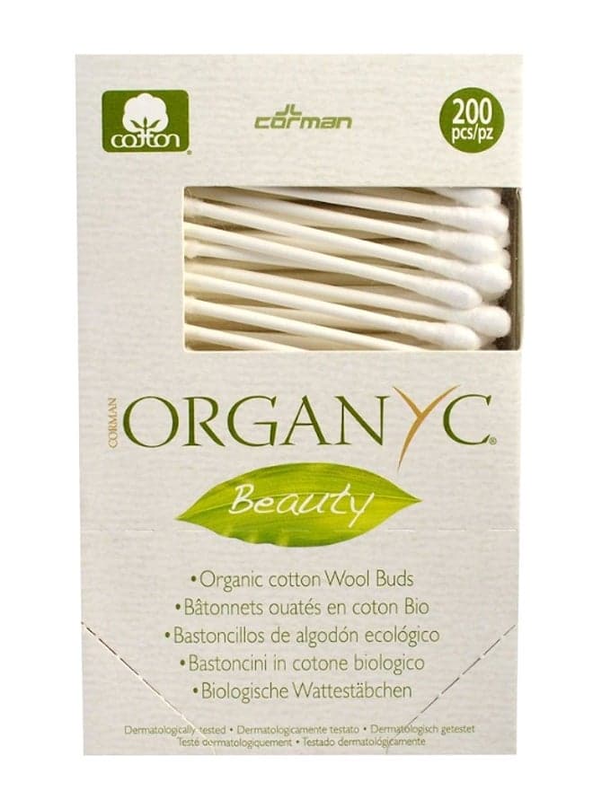 200-Piece Beauty Organic Ear Bud Set White/Beige