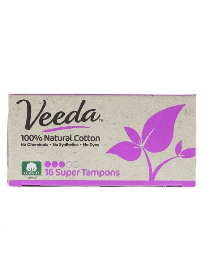 100% Natural Cotton 16 Super Tampons