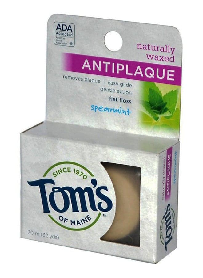Spearmint Naturally Waxed Antiplaque Flat Floss