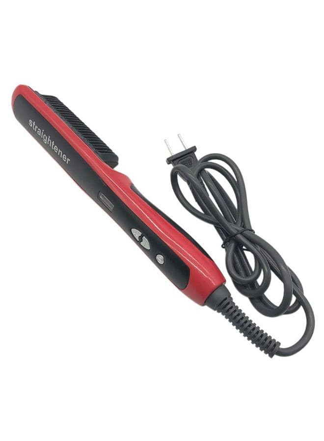 LCD Display Portable Straightener Comb Red/Black 9.92inch